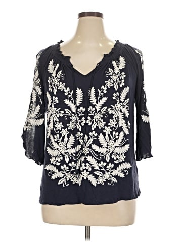 INC International Concepts 3/4 Sleeve Blouse (view 1)