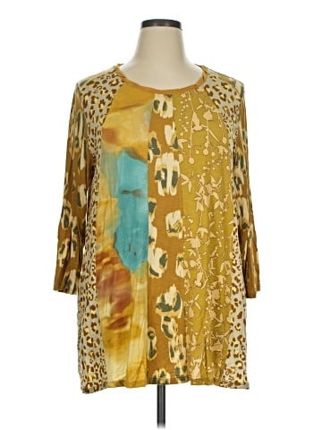 LOGO by Lori Goldstein 3/4 Sleeve Blouse (view 1)