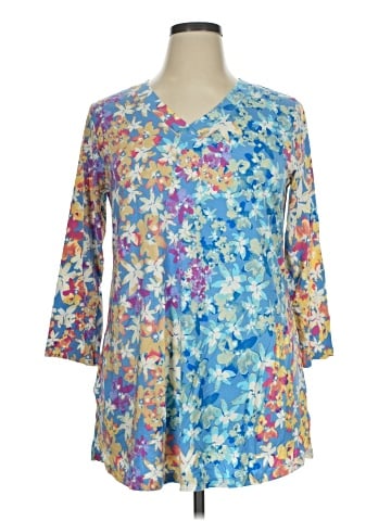LOGO by Lori Goldstein 3/4 Sleeve Blouse (view 1)