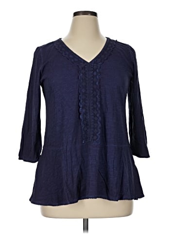 LOGO by Lori Goldstein 3/4 Sleeve Blouse (view 1)