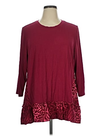 LOGO by Lori Goldstein 3/4 Sleeve Top (view 1)