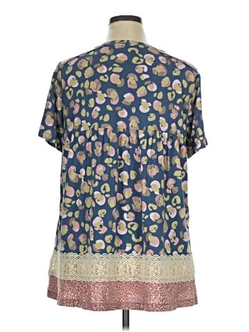LOGO by Lori Goldstein Short Sleeve Blouse (view 2)