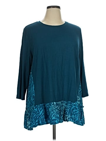 LOGO by Lori Goldstein 3/4 Sleeve Top (view 1)