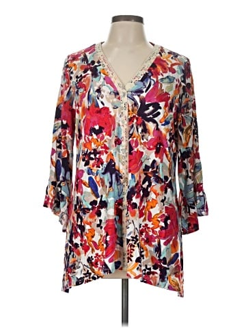 LOGO by Lori Goldstein 3/4 Sleeve Blouse (view 1)
