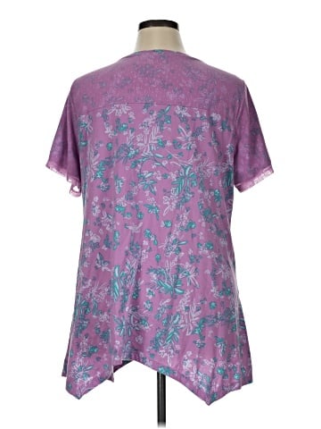 LOGO by Lori Goldstein Short Sleeve Blouse (view 2)