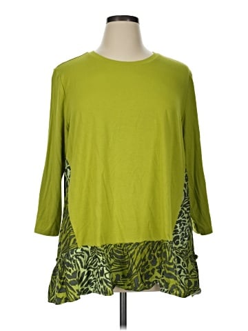 LOGO by Lori Goldstein 3/4 Sleeve Top (view 1)