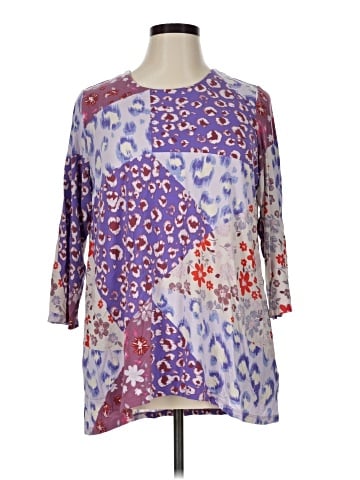 LOGO by Lori Goldstein 3/4 Sleeve Blouse (view 1)