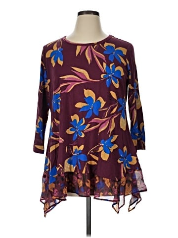 LOGO by Lori Goldstein 3/4 Sleeve Blouse (view 1)