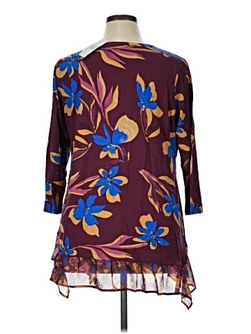 LOGO by Lori Goldstein 3/4 Sleeve Blouse (view 2)
