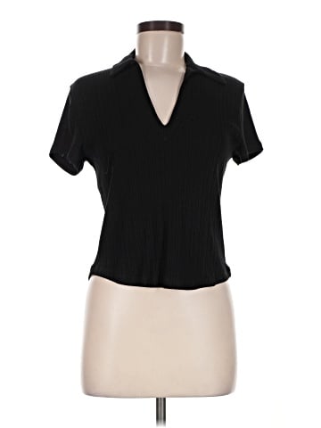 Madewell Ribbed V-Neck Polo Tee (view 1)