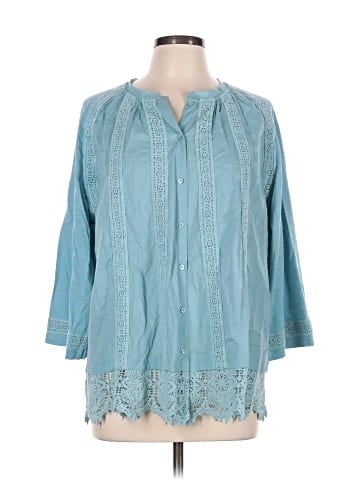 LOGO by Lori Goldstein 3/4 Sleeve Blouse (view 1)