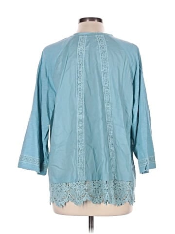 LOGO by Lori Goldstein 3/4 Sleeve Blouse (view 2)