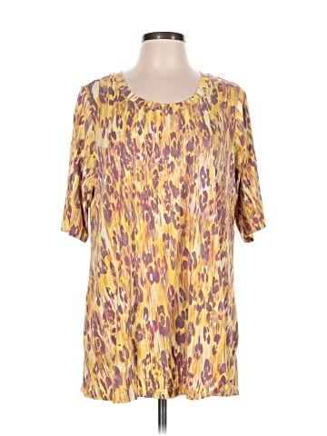 LOGO by Lori Goldstein Short Sleeve Blouse (view 1)