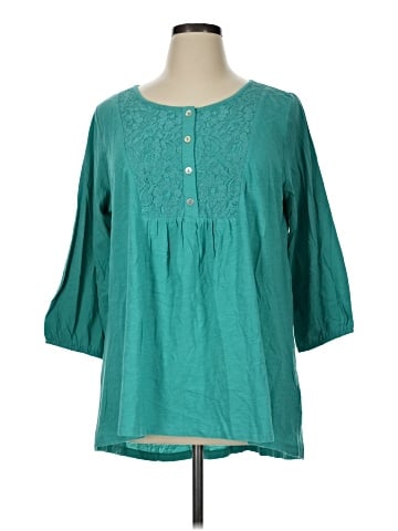 LOGO by Lori Goldstein 3/4 Sleeve Blouse (view 1)