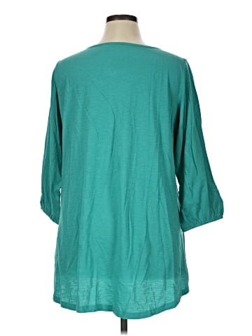 LOGO by Lori Goldstein 3/4 Sleeve Blouse (view 2)
