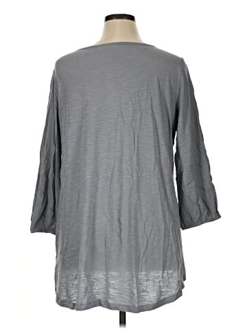 LOGO by Lori Goldstein 3/4 Sleeve Blouse (view 2)