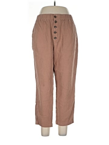 Madewell Cotton-Linen Pull-On High-Rise Tapered Pants: Button-Front Edition (view 1)