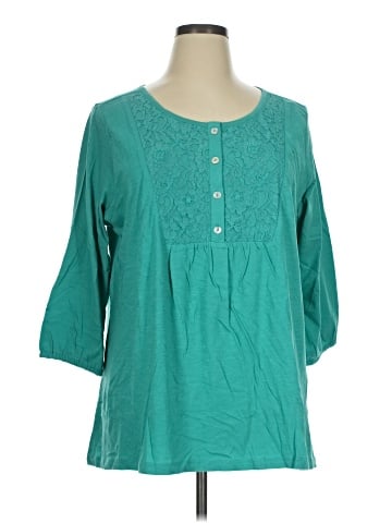 LOGO by Lori Goldstein 3/4 Sleeve Blouse (view 1)