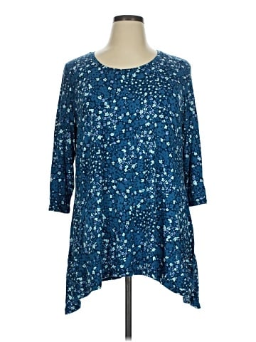 LOGO by Lori Goldstein 3/4 Sleeve Blouse (view 1)