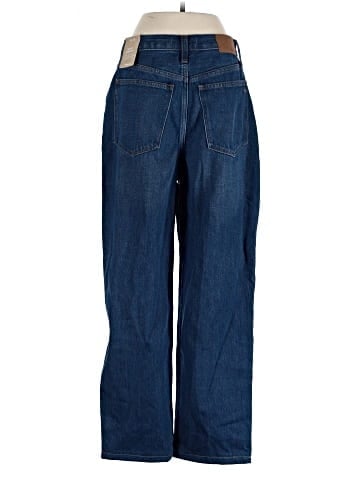 Madewell Baggy Straight Jeans in Dark Worn Indigo Wash (view 2)