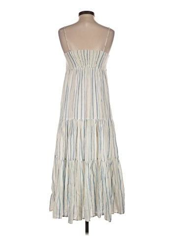 Madewell Cami Tier Midi Dress in Stripe (view 2)