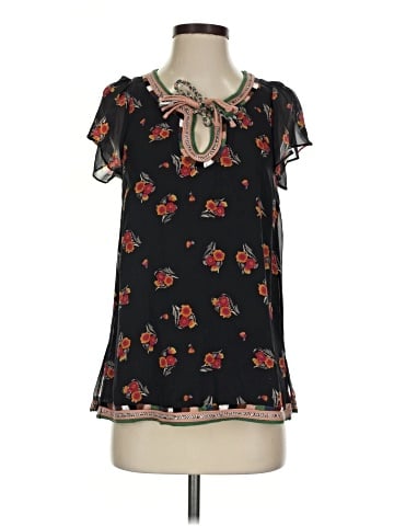 Central Park West Short Sleeve Silk Top (view 1)