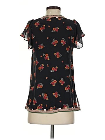 Central Park West Short Sleeve Silk Top (view 2)