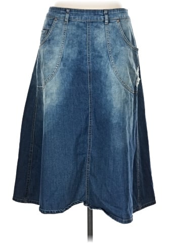 Pilcro and the Letterpress Denim Skirt (view 1)