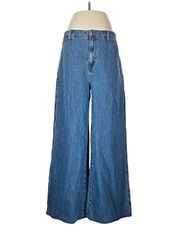 Madewell Wide Sweep Denim Trousers in Java Wash: Airy Denim Edition (view 1)