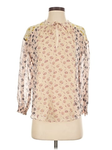 Joie Long Sleeve Silk Top (view 1)