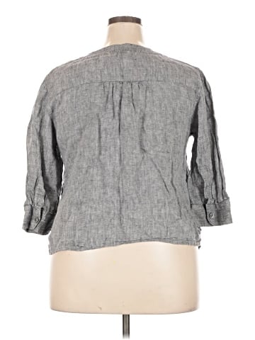 Jones New York Collection 3/4 Sleeve Button-Down Shirt (view 2)