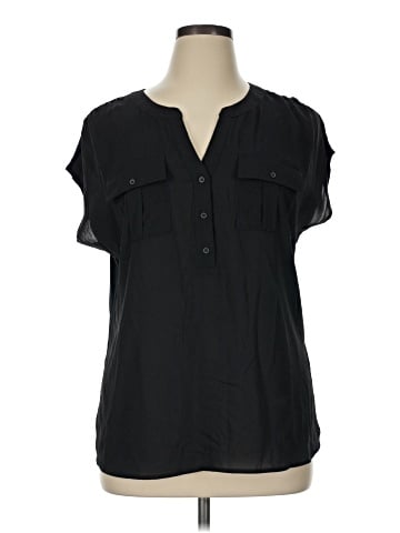 INC International Concepts Short Sleeve Blouse (view 1)