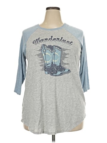 Torrid 3/4 Sleeve T-Shirt (view 1)