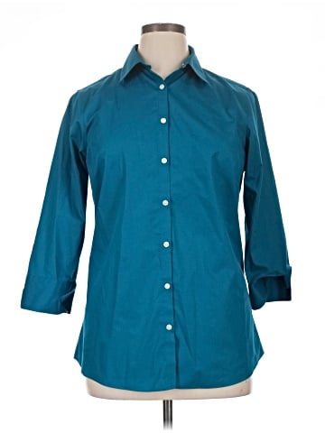 Lands' End 3/4 Sleeve Button-Down Shirt (view 1)
