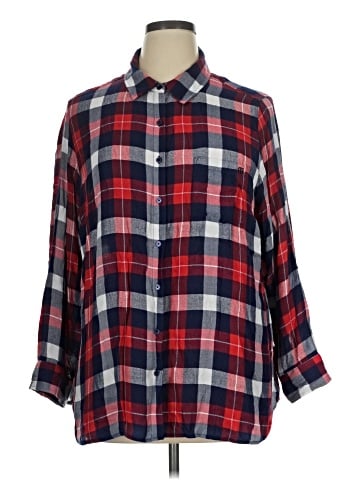 Tommy Hilfiger 3/4 Sleeve Button-Down Shirt (view 1)