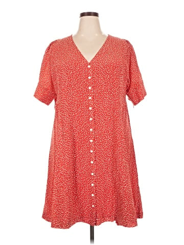 Madewell Plus Silk Button-Front Mini Dress in Park Picnic (view 1)