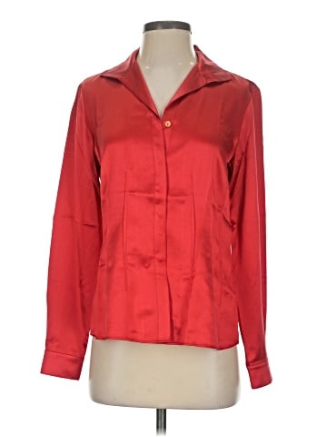 Lafayette 148 New York Long Sleeve Silk Top (view 1)