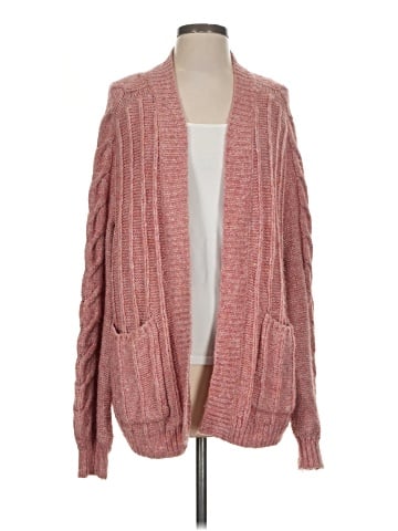 Madewell Bubble-Sleeve Cableknit Cardigan Sweater (view 1)