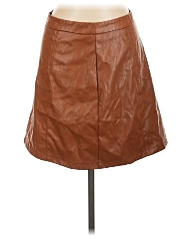 Shein Curve Faux Leather Skirt (view 1)
