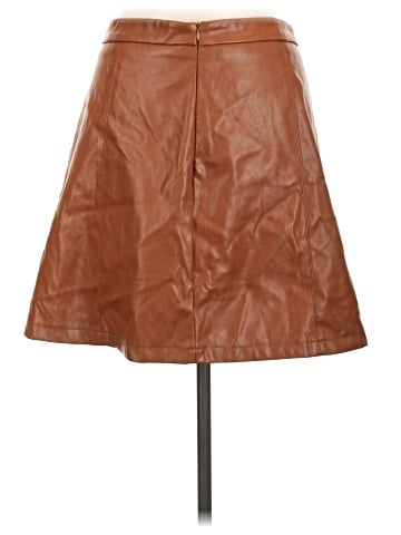 Shein Curve Faux Leather Skirt (view 2)