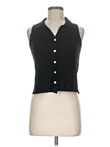 Express Sleeveless Button-Down Shirt (view 1)