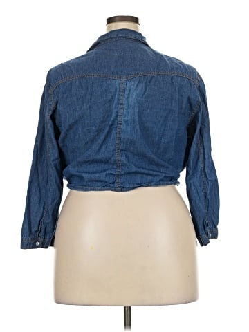 Unbranded 3/4 Sleeve Button-Down Shirt (view 2)