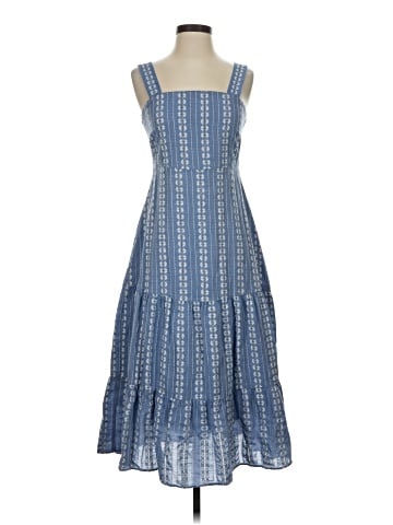 Madewell Embroidered Button-Back Tiered Sundress (view 1)