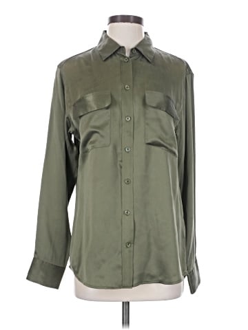Equipment Long Sleeve Silk Top (view 1)