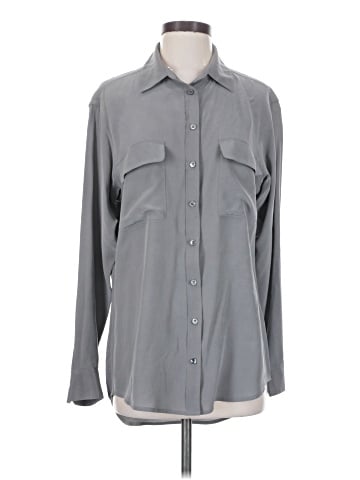 Equipment Long Sleeve Silk Top (view 1)