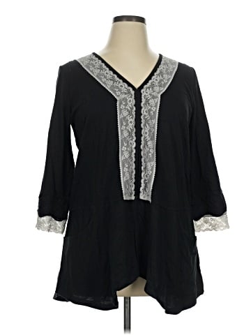 LOGO by Lori Goldstein 3/4 Sleeve Blouse (view 1)