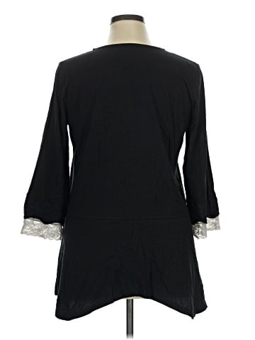 LOGO by Lori Goldstein 3/4 Sleeve Blouse (view 2)