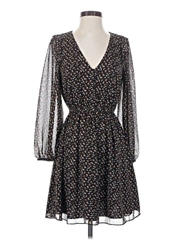 Madewell (Re)sourced Georgette Button-Front Mini Dress in Adorable Ditsy (view 1)