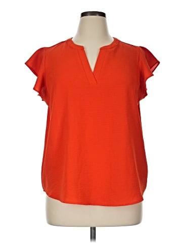 Adrianna Papell Short Sleeve Blouse (view 1)