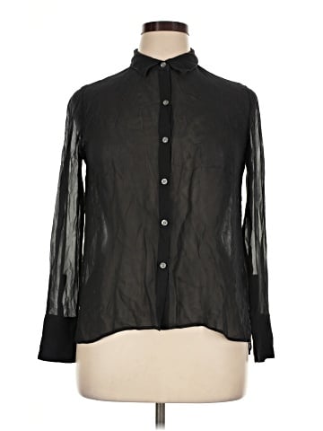 Canvas Long Sleeve Silk Top (view 1)